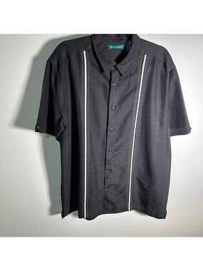 Cubavera Black Panel Shirt Extra Large XL